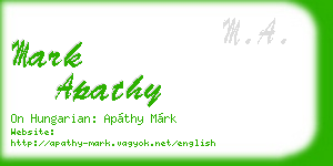 mark apathy business card