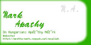 mark apathy business card